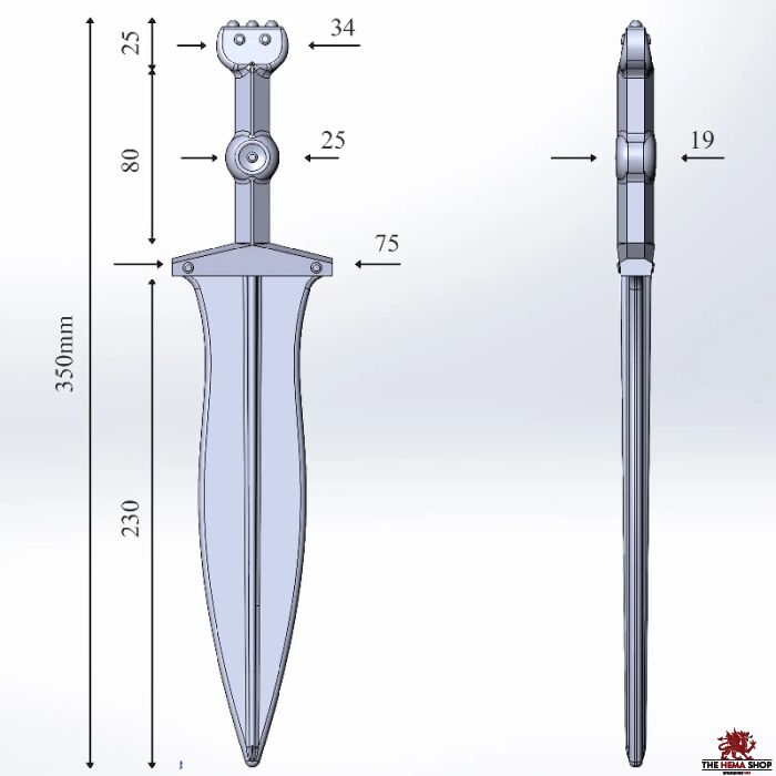 Training Pugio 'Augustan' - 35cm (Polypropylene)