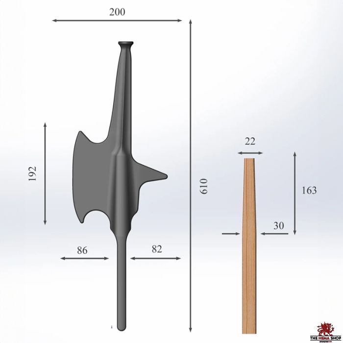 Training Halberd Head (Polyurethane)