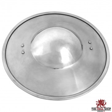 12" Polished Steel Buckler - 16 gauge