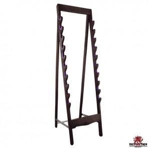 CLEARANCE - 10 Sword Display Stand Black - Oak