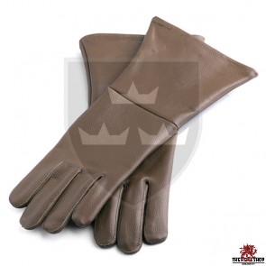 Historical Leather Gauntlets/Gloves - Brown