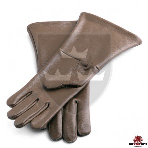 Historical Leather Gauntlets/Gloves - Brown